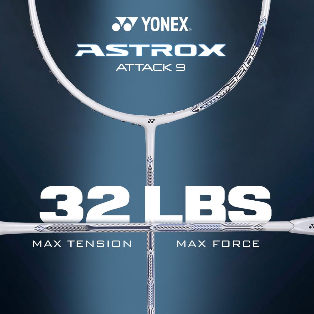 Yonex Badminton Racquet Astrox Attack 9 Pearl White G4 4U(80GMS-32LBS) (Made in India)