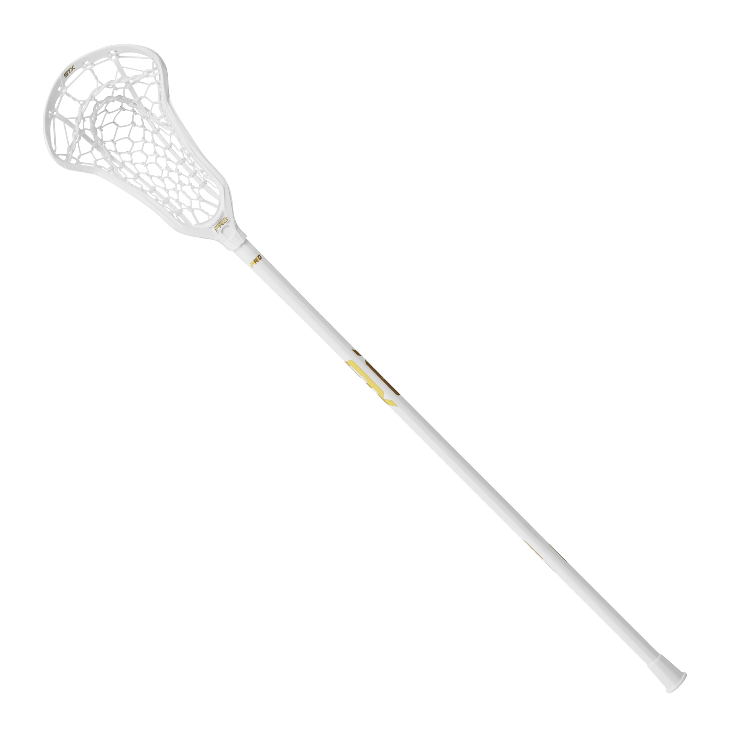 STX Crux Pro Women's Complete Elite Lacrosse Stick, White, Strung with White Lock Pocket, 7/8" Crux Pro Handle
