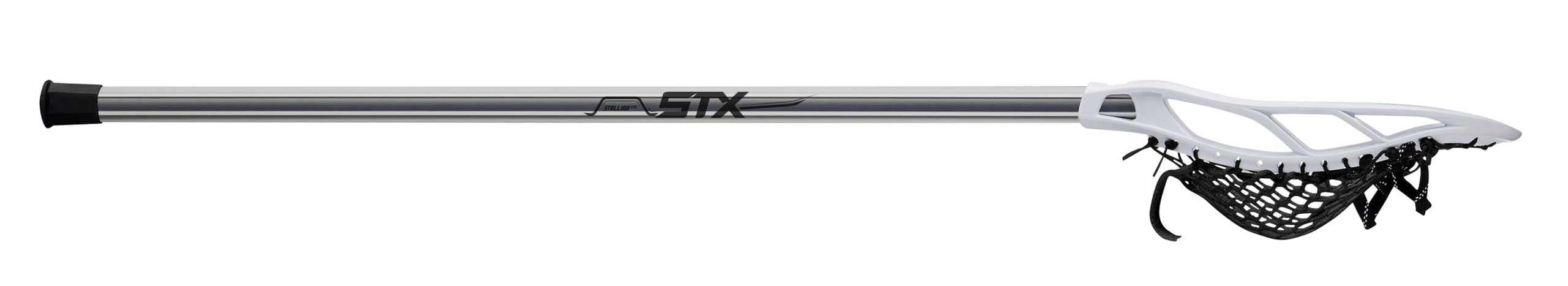 STX Lacrosse Stallion 50 Youth Lacrosse Complete Stick, Platinum/White, 39"