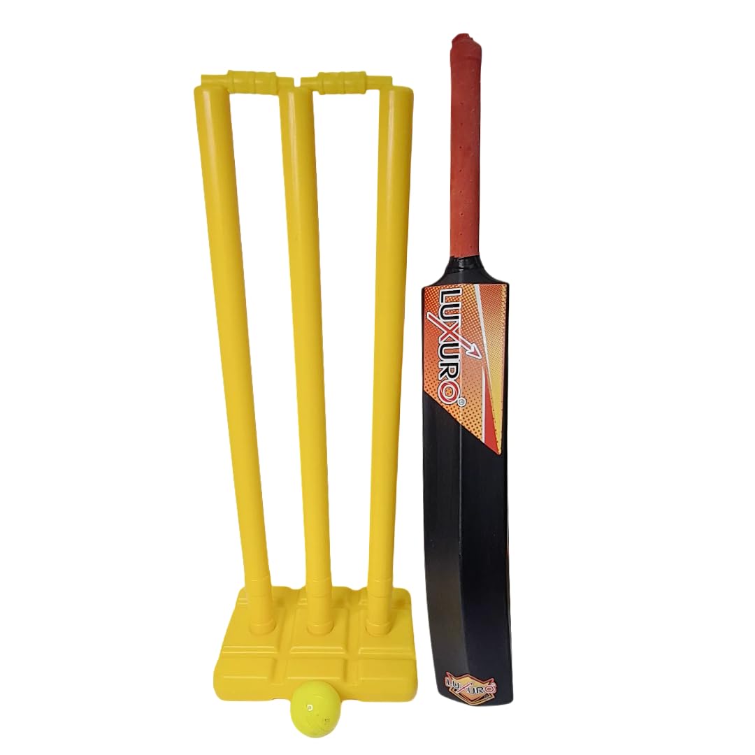 Cricket Bat Set | Plastic Cricket Bat with Ball and Stumps Kids & Adults Cricket
