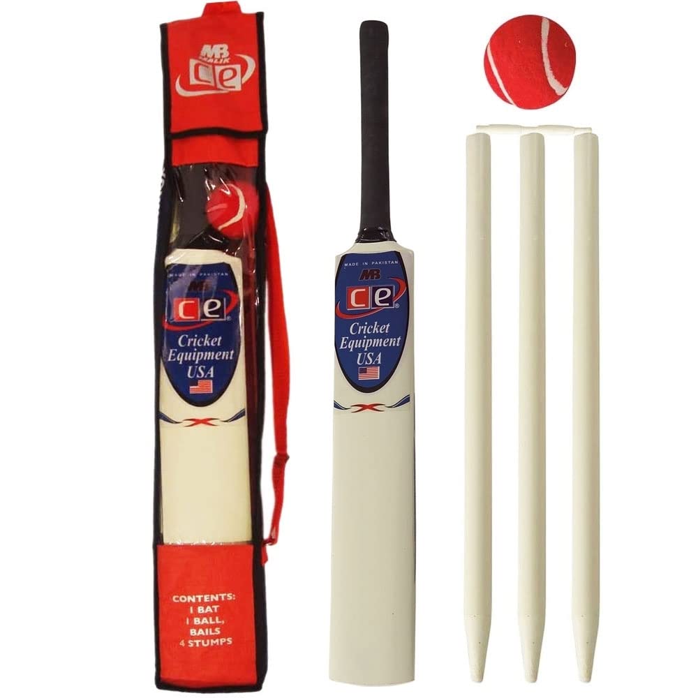 Junior Cricket Bat Set Wooden Gift Size 4, 6 By CE (Junior 4)