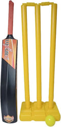 Cricket Bat Set - Plastic Bat with Ball and Stumps