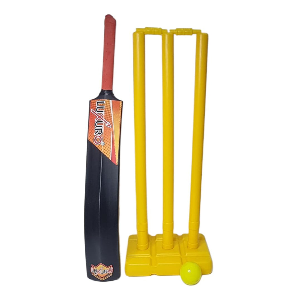 Cricket Bat Set | Plastic Cricket Bat with Ball and Stumps Kids & Adults Cricket
