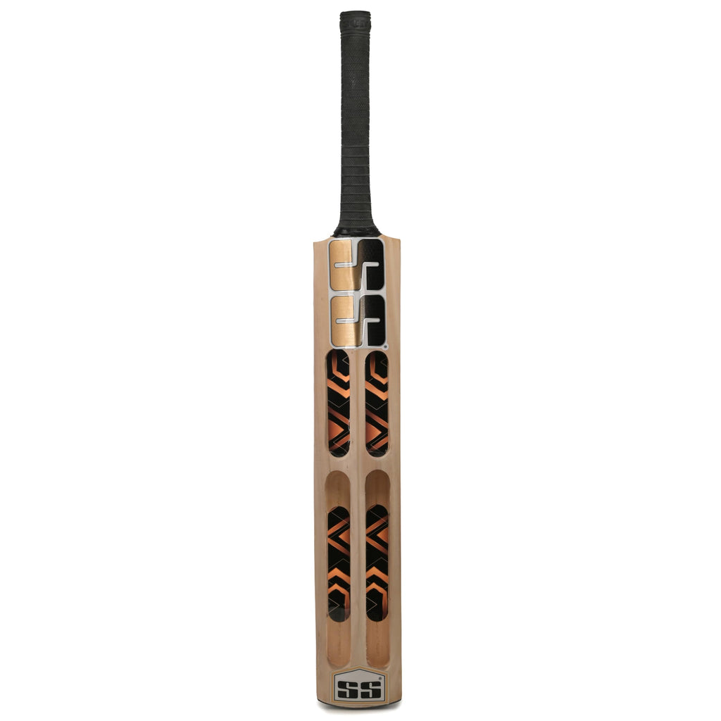 SS Cricket DHONI Strike 7 Premium Kashmir Willow Leather Ball Cricket bat ' Adult Size - Short Handle