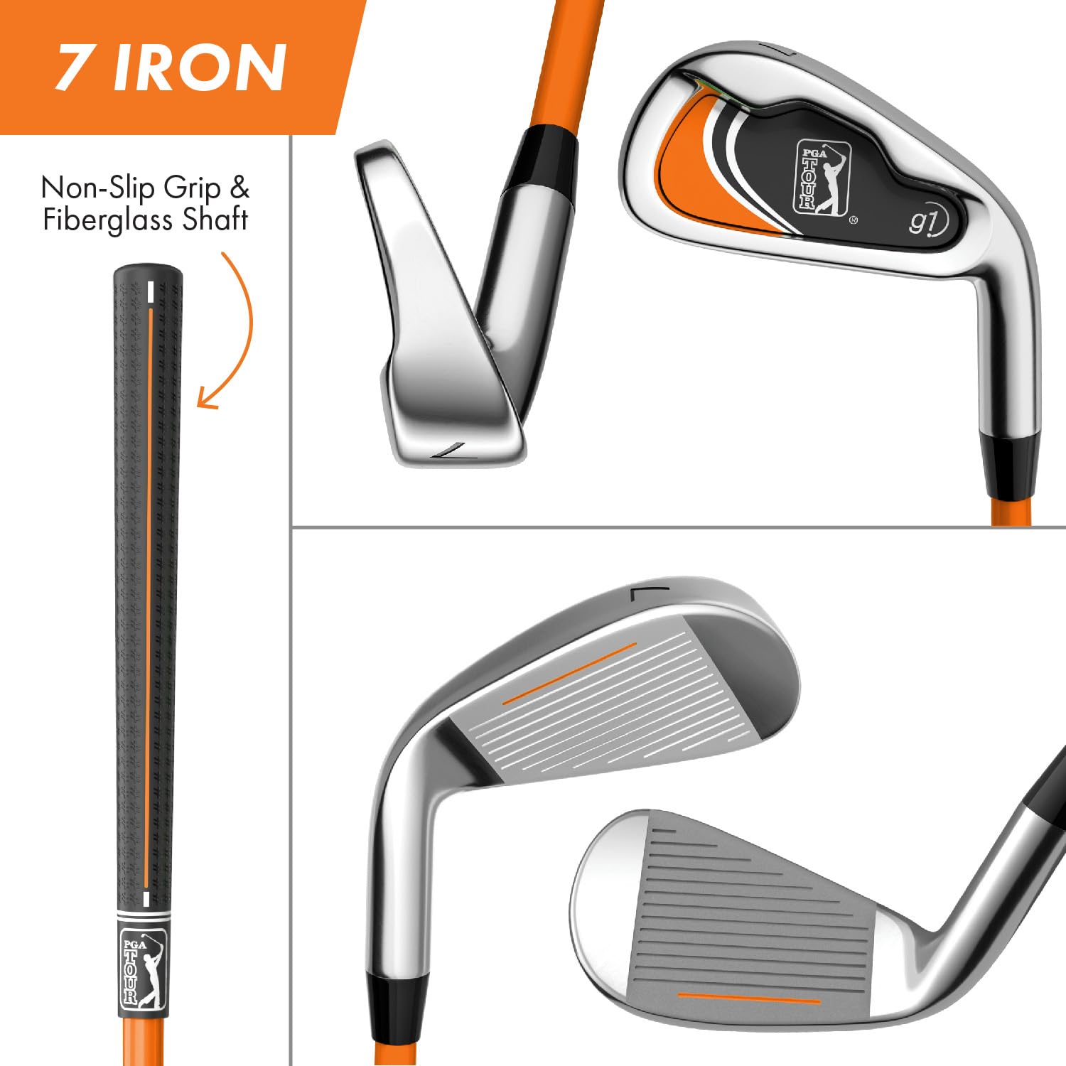 PGA Tour Youth Golf Club Set – 10-Piece Right-Handed Kids Golf Set for Ages Ages 12-17 (5’2”-5’10”) – Beginner Junior Golf Clubs with Lightweight Stand Bag, Mallet Putter, Hybrid, Driver by Golfgen