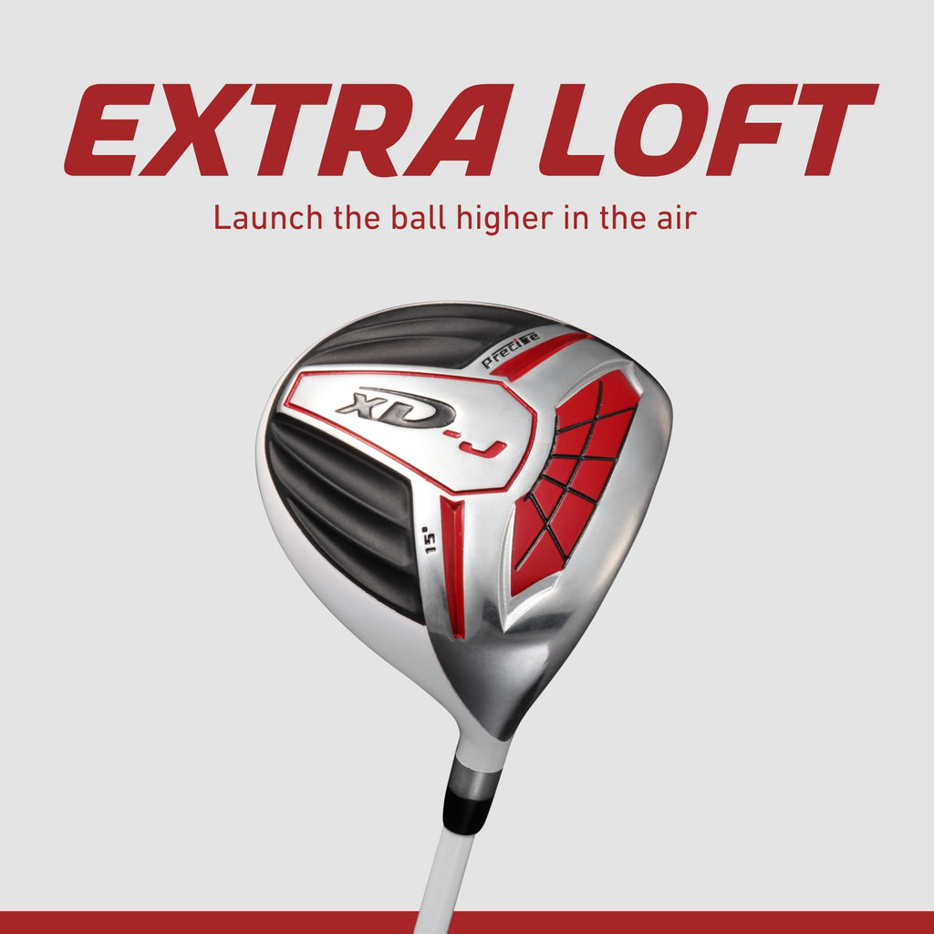 Precise XDJ - Junior Complete Golf Club Set - Red Ages 6-8, Right Hand