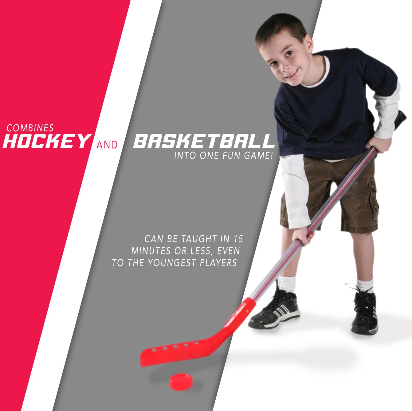 Cosom Elementary Plastic Hockey Sticks for Floor Hockey, Ice Hockey, and Street Hockey for Kids, Youth Hockey Training Equipment, Physical Education Equipment, Plastic 36" Stick, Standard Shaft Yellow