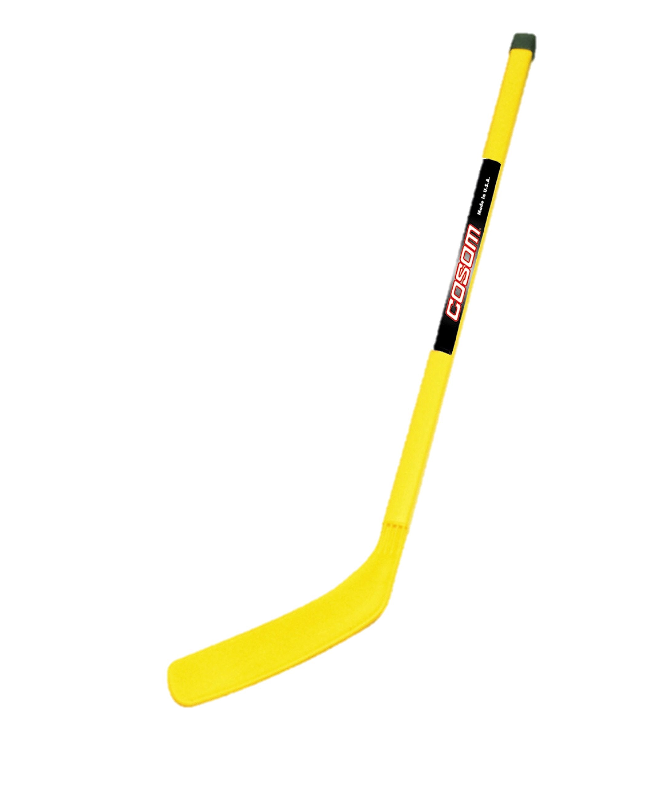 Cosom Elementary Plastic Hockey Sticks for Floor Hockey, Ice Hockey, and Street Hockey for Kids, Youth Hockey Training Equipment, Physical Education Equipment, Plastic 36" Stick, Standard Shaft Yellow