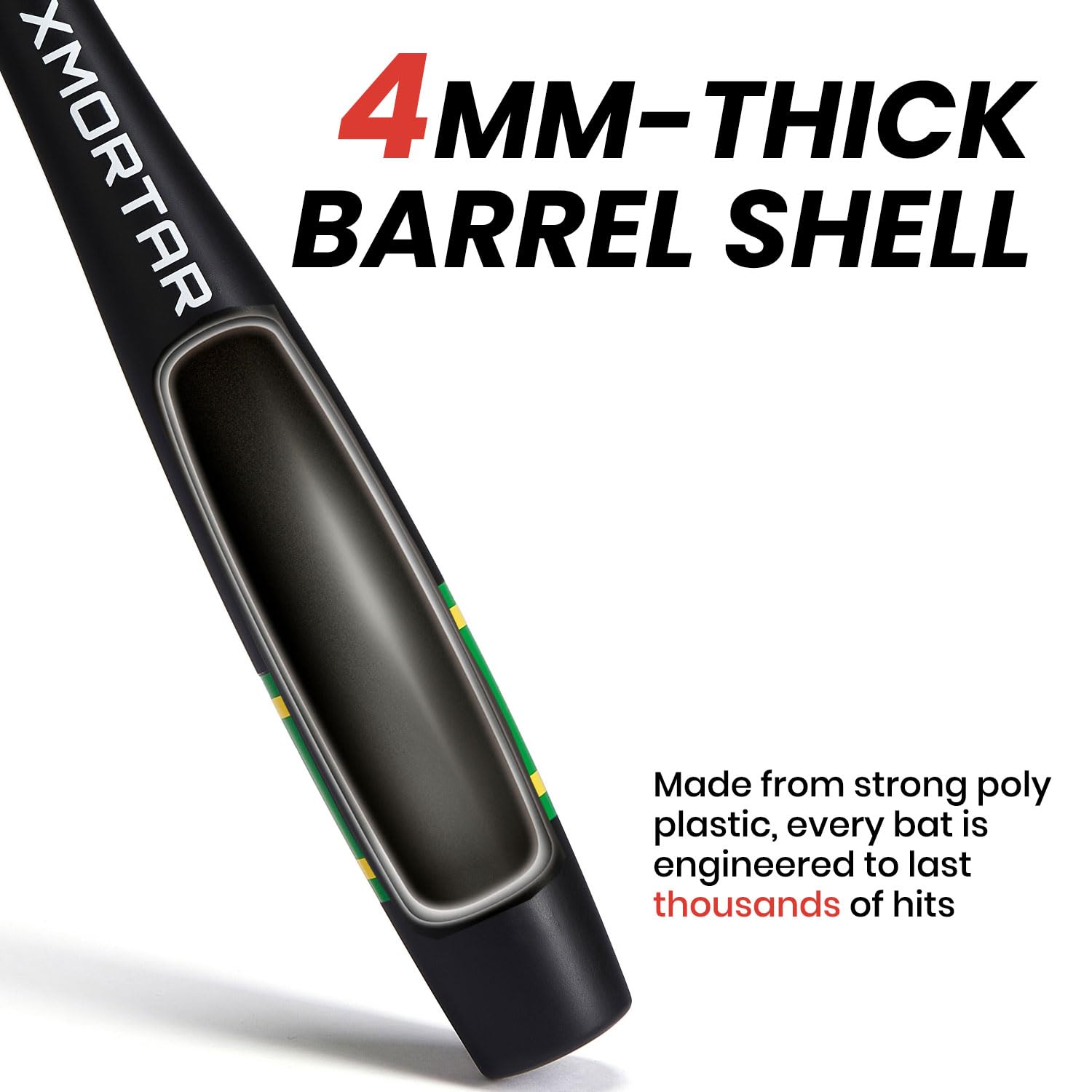 Xmortar T1 Pro Plastic Torpedo Bat for Backyard Baeball Game - 32 in / 12 oz (Black Pencil)