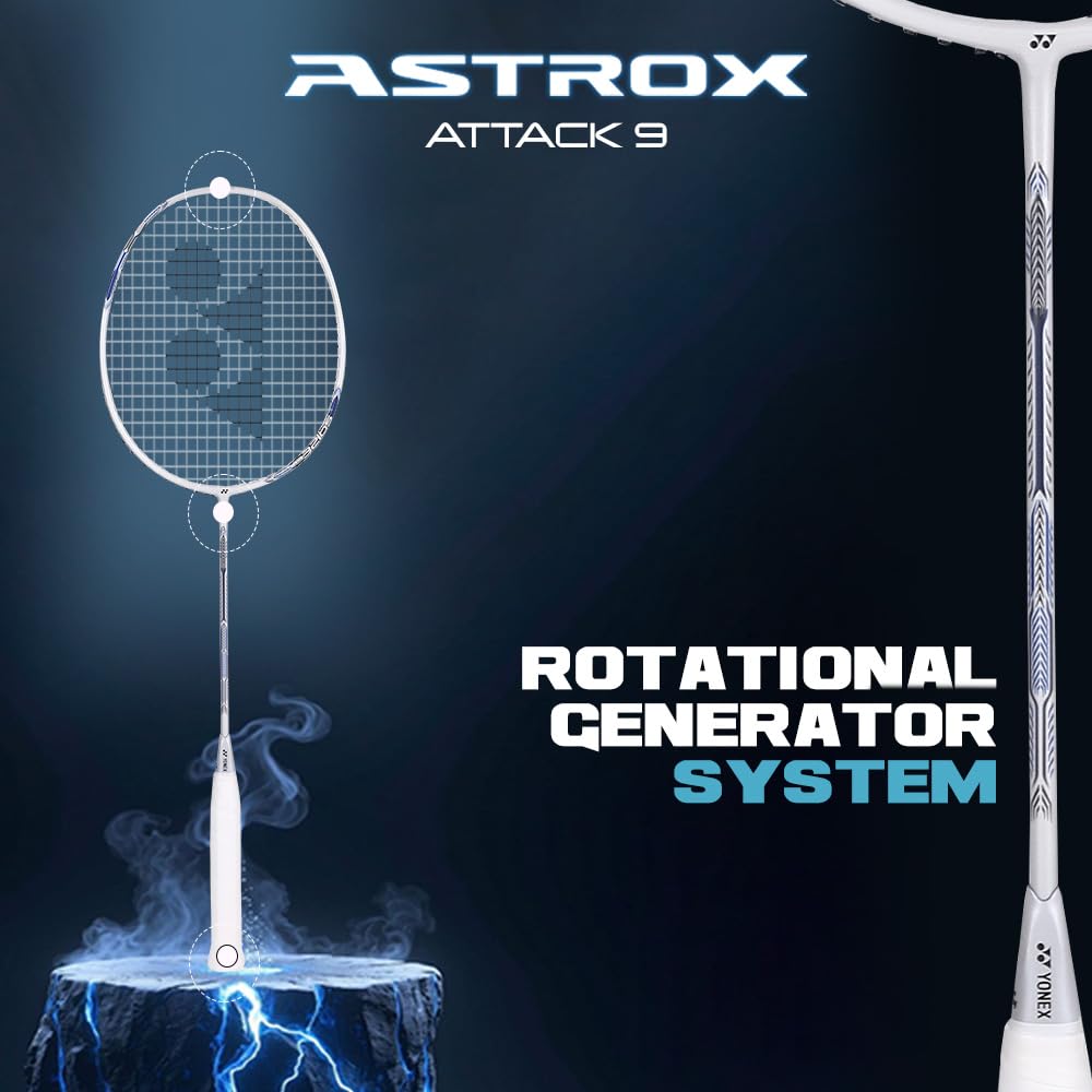 Yonex Badminton Racquet Astrox Attack 9 Pearl White G4 4U(80GMS-32LBS) (Made in India)