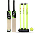 GRS Super Kids Zone Popular English Willow Cricket Bat with Wicket Set & 1 Tennis Ball for Kids (Size 3, Age 6-10 Years)