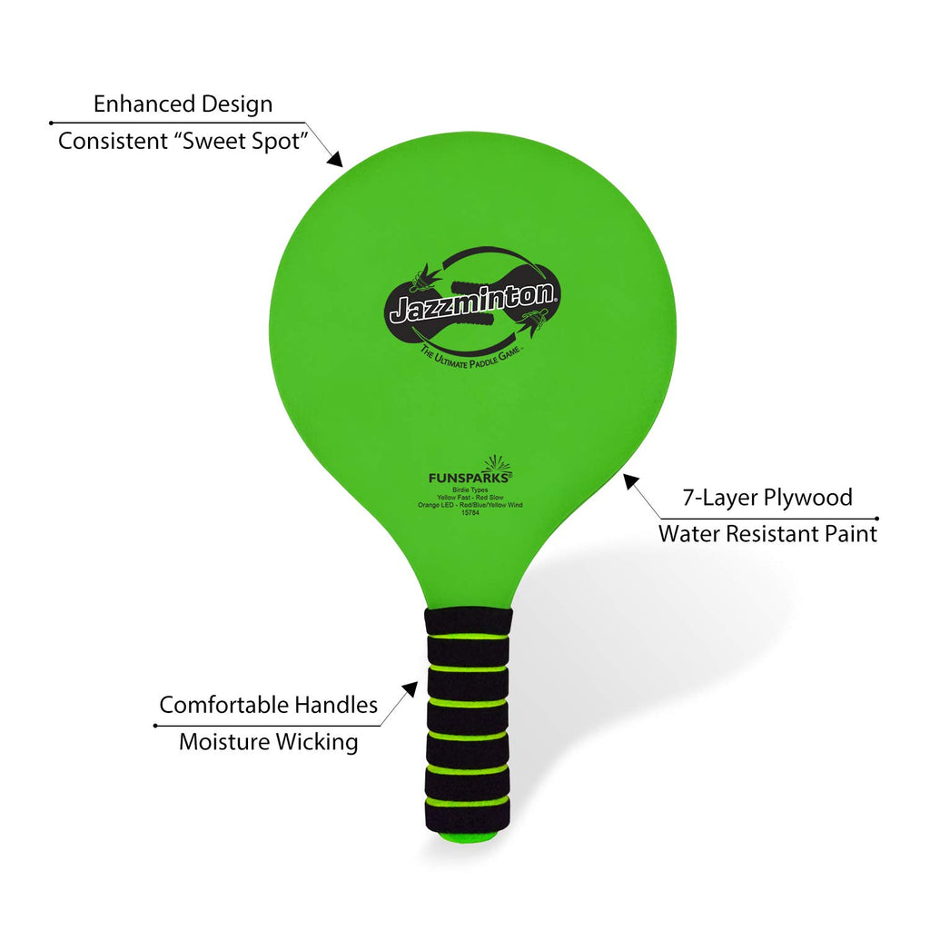 Jazzminton Select Paddle Ball Game with Carry Bag - Indoor Outdoor Toy - Play at The Beach, Lawn or Backyard - 2 Wooden Racquets - 4 Shuttlecocks - 1 Ball