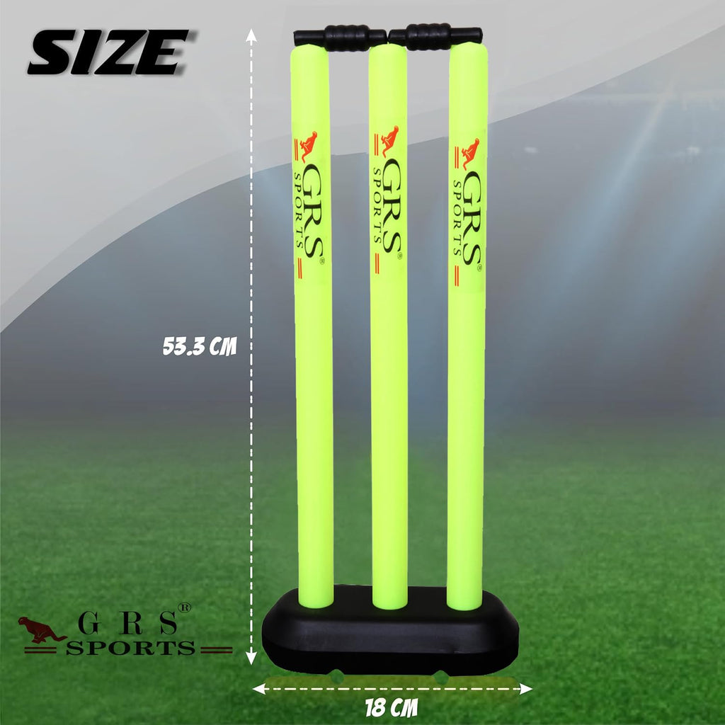 GRS Super Kids Zone Popular English Willow Cricket Bat with Wicket Set & 1 Tennis Ball for Kids (Size 3, Age 6-10 Years)