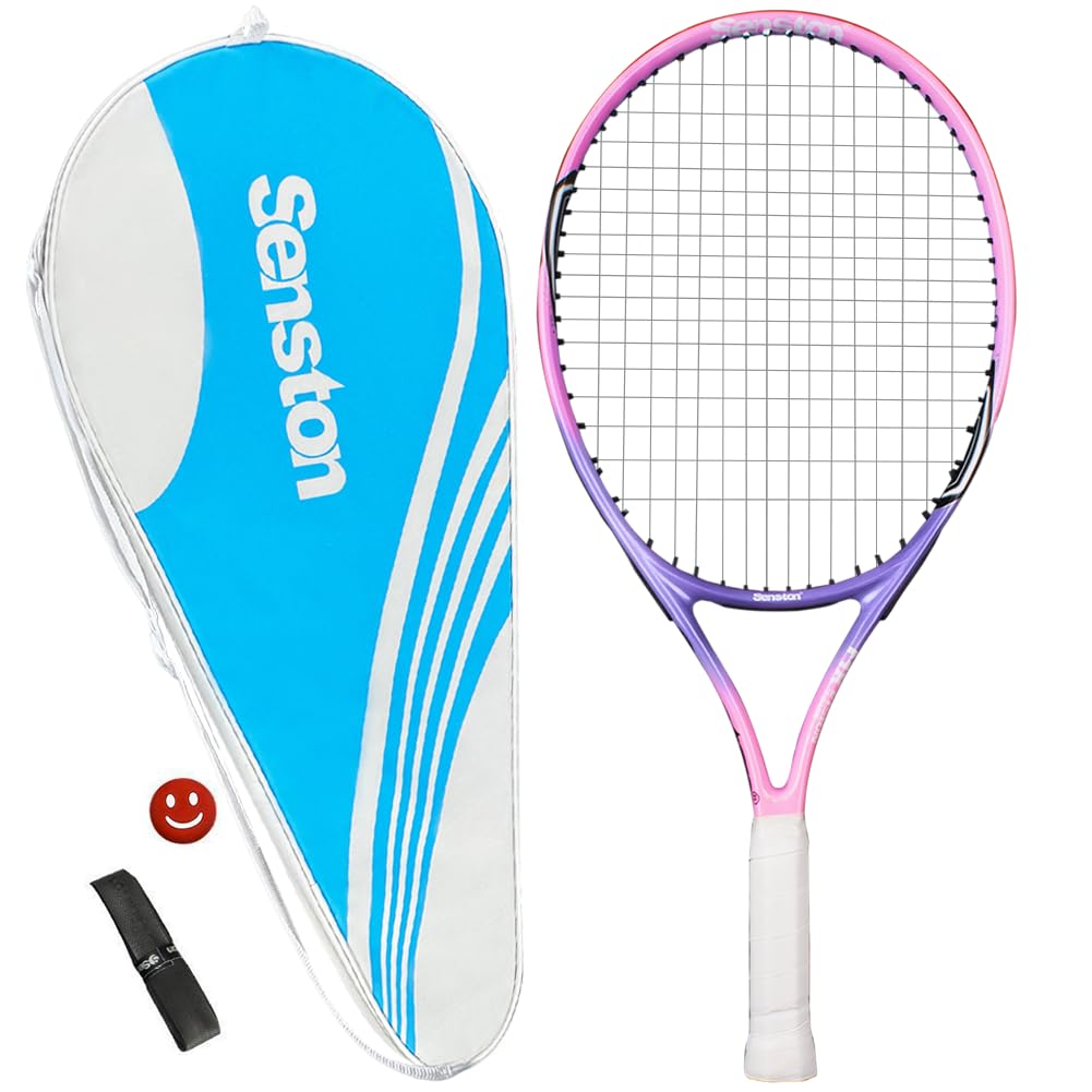 Senston 23" Tennis Racket for Kids Children Boys Girls Tennis Racquets Kids Tennis Racket Pink Color