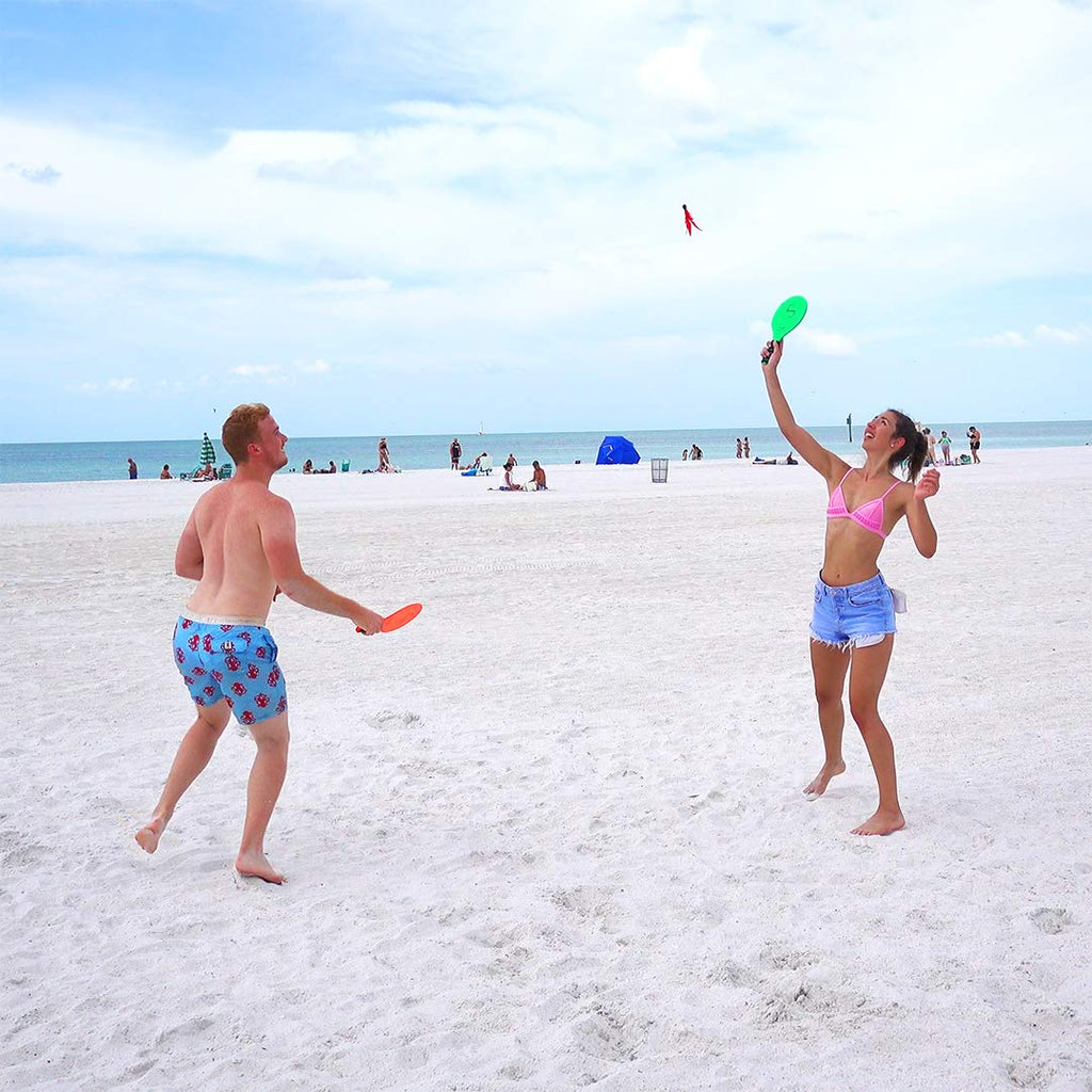 Jazzminton Select Paddle Ball Game with Carry Bag - Indoor Outdoor Toy - Play at The Beach, Lawn or Backyard - 2 Wooden Racquets - 4 Shuttlecocks - 1 Ball