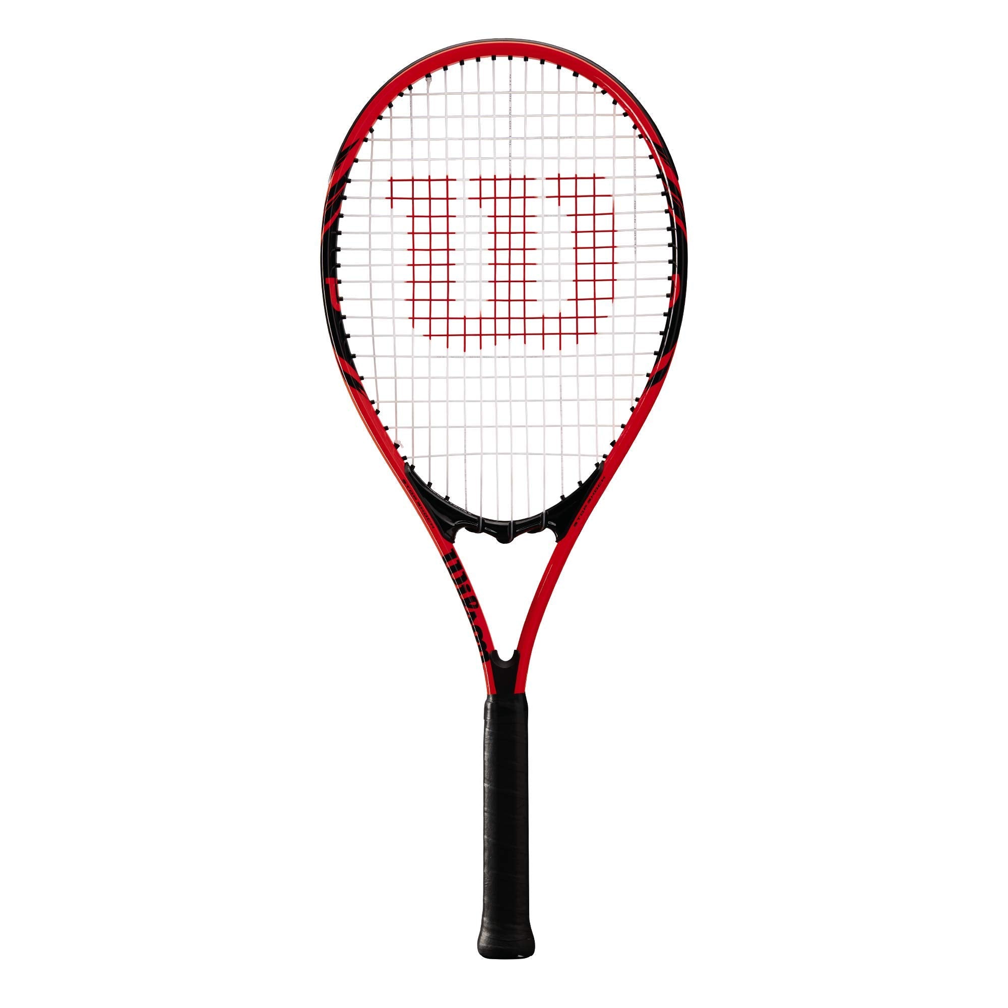 Wilson Federer Adult Recreational Tennis Racket - Grip Size 3 - 4 3/8", Red/White/Black