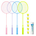 AboveGenius Lightweight Badminton Set, 4 Rackets with 6 Nylon Birdies