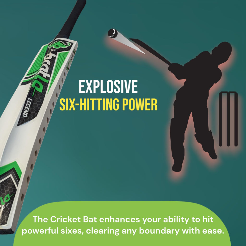 Bratla Legend Cricket Bat for Tape Ball Cricket, Ideal Cricket Bat for Tapped Tennis Ball & Softball Cricket - Full Size Men's Bat