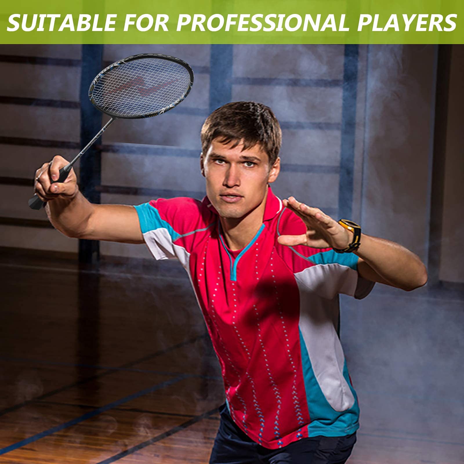 Nalax Badminton Set for 2 Players, Lightweight Graphite Badminton Rackets Complete Kit with 3 Shuttlecocks & Portable Carry Bag, Outdoor Sports Game for Adults Teens Kids, Backyard Lawn Beach