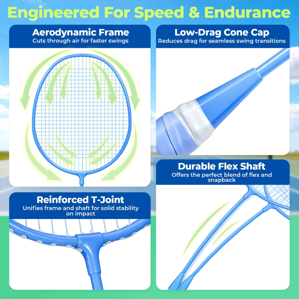 AboveGenius Lightweight Badminton Set, 2 Rackets