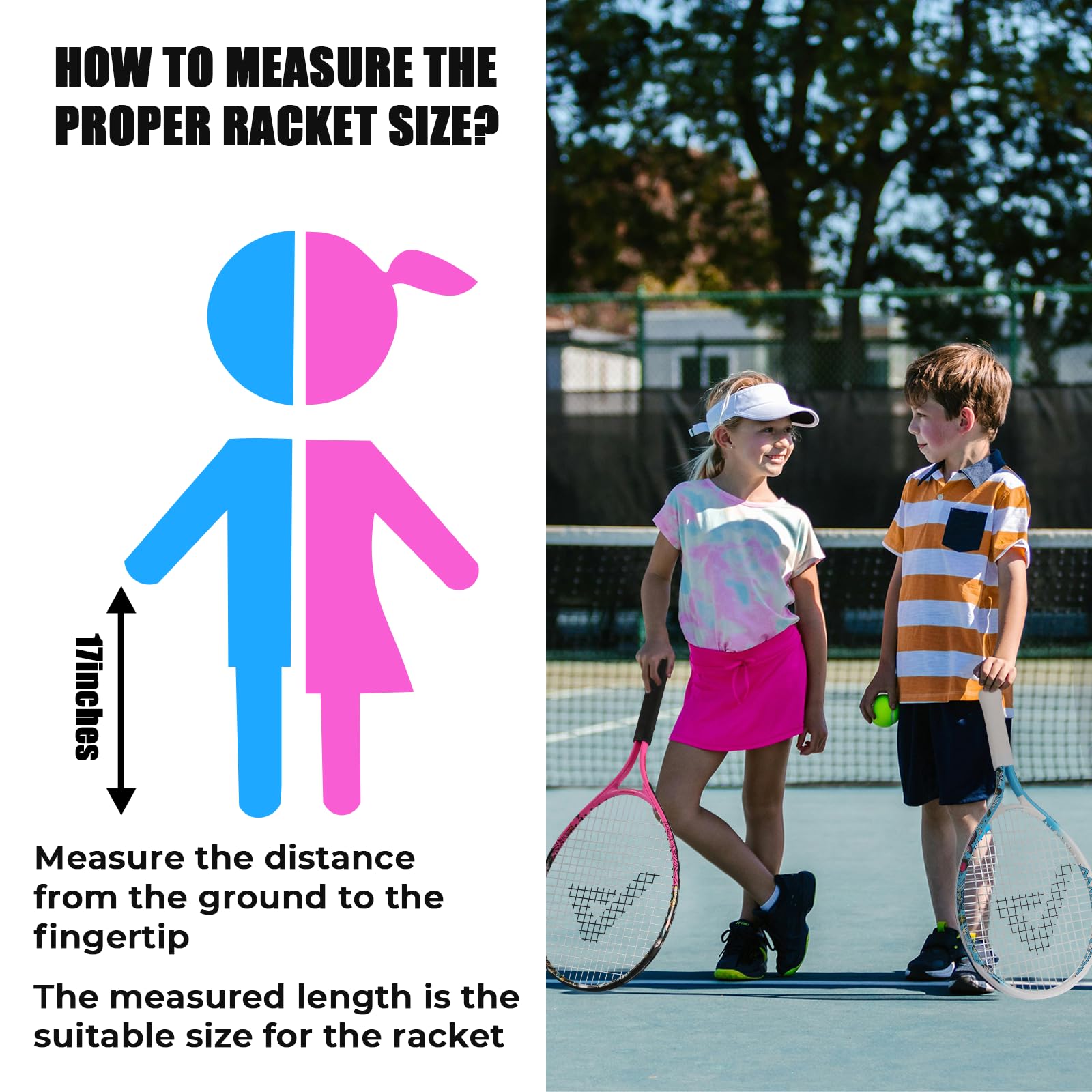 AMA SPORT Kids Tennis Racket for Junior Toddlers Starter Kit 17" Pink for Girl Toddlers with Shoulder Strap Bag (Baby Pink, 17)