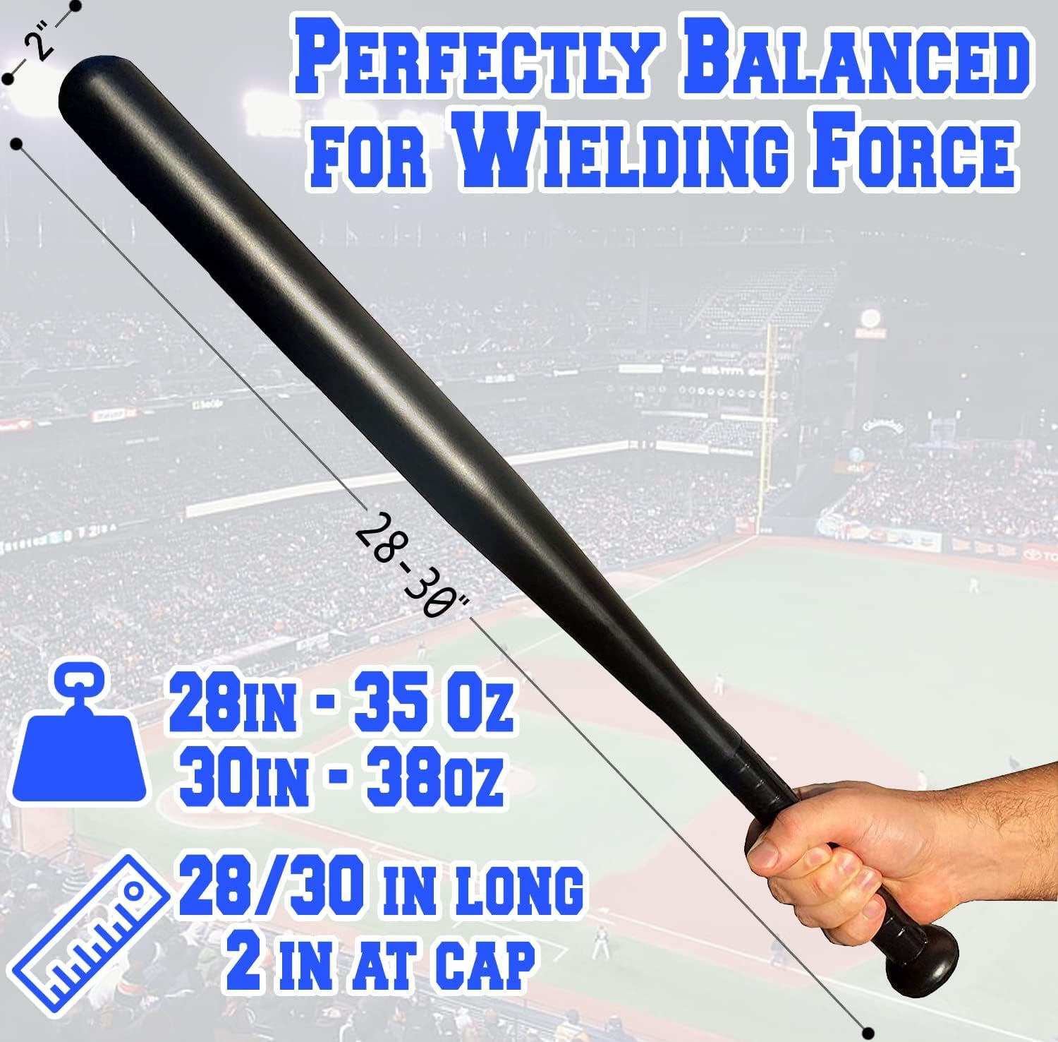 Aluminum Baseball Bat, 28 Inch 35 Oz, Matte Black