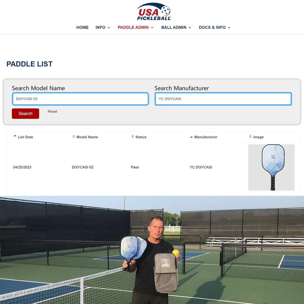 YC DGYCASI Pickleball Paddles Set of 2 USAPA Approved Pickleball Set 2026