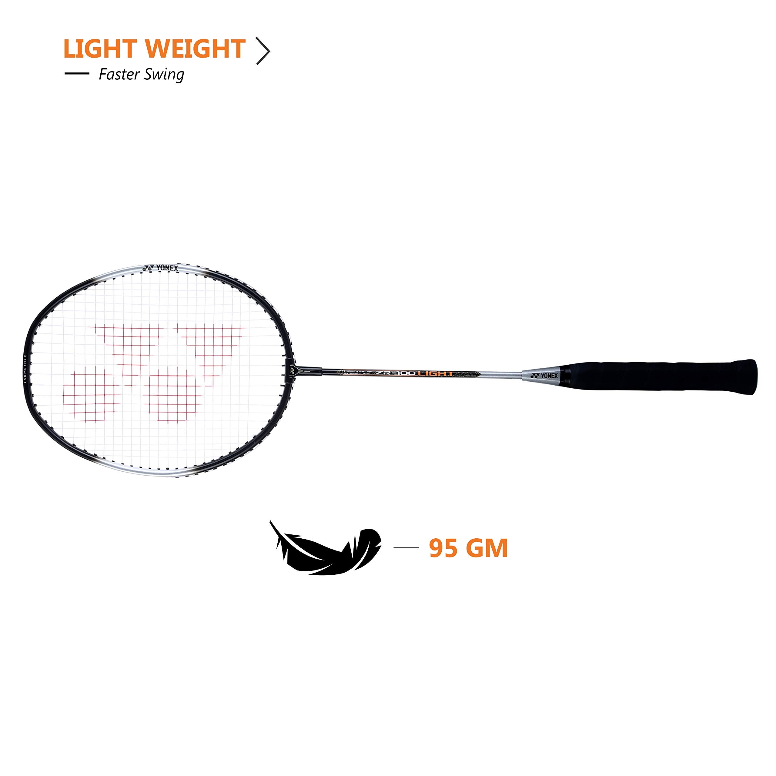 YONEX ZR 100 Light Aluminum Blend Badminton Racquet with Full Cover, Set of 2