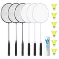 AboveGenius Badminton Rackets Set of 6 for Outdoor Backyard Games, Including 6 Rackets, 6 Nylon Badminton Shuttlecocks, Lightweight Badminton Racquets for Beginners
