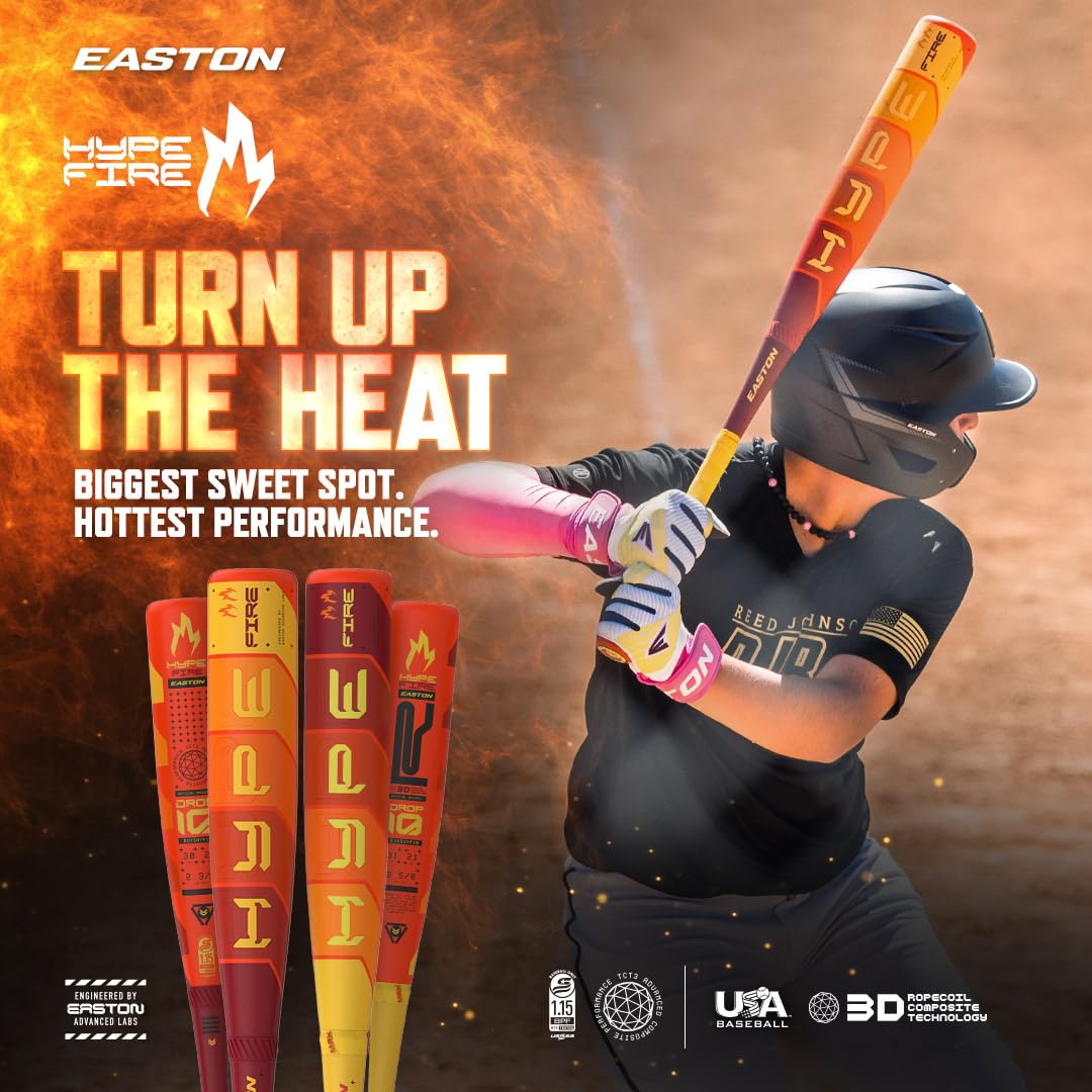 Easton | 2025 | Hype FIRE Baseball Bat | USSSA | -5 Drop | 2 3/4' Barrel | 31 inch