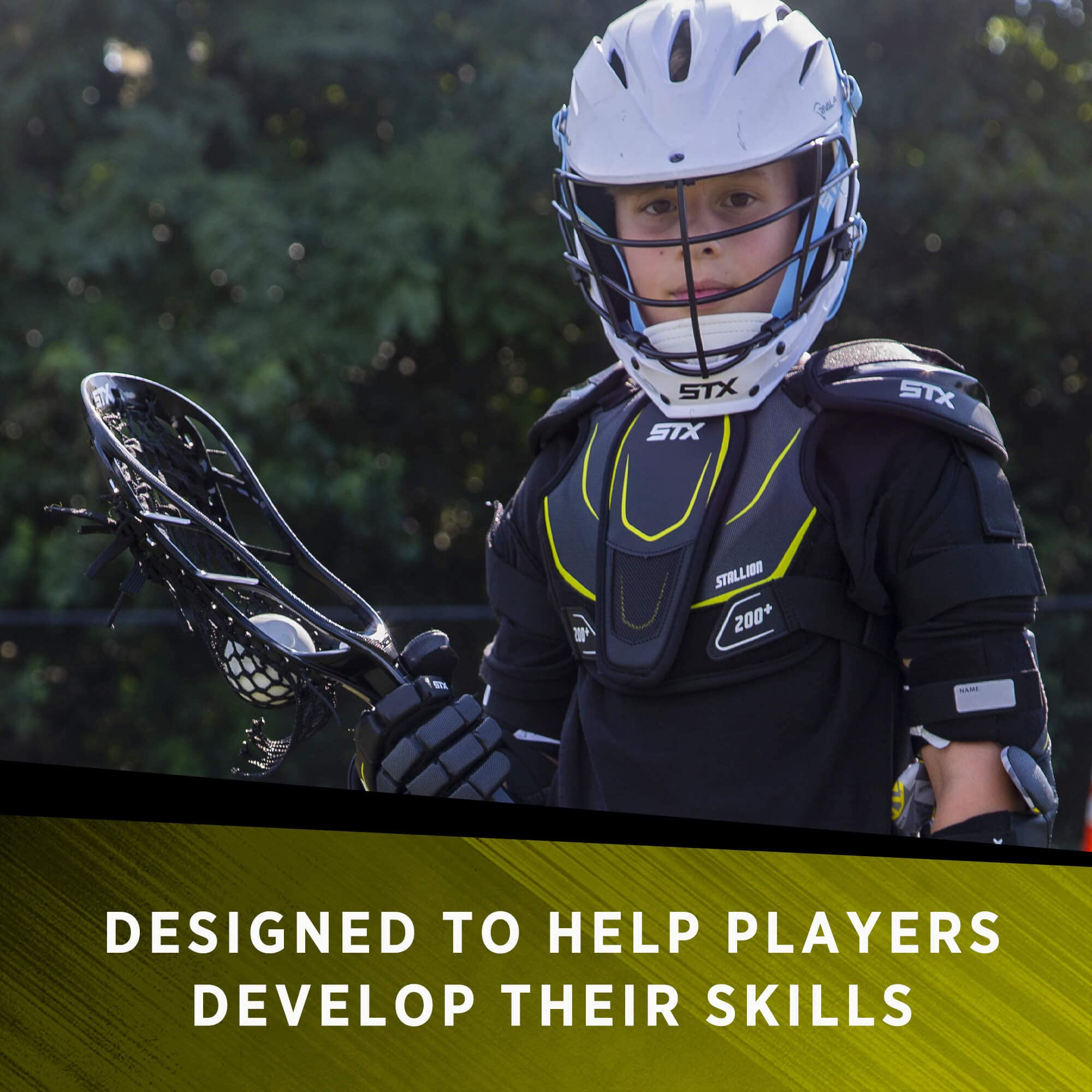 STX Lacrosse Stallion 200 A/M Boys Complete Stick , Black