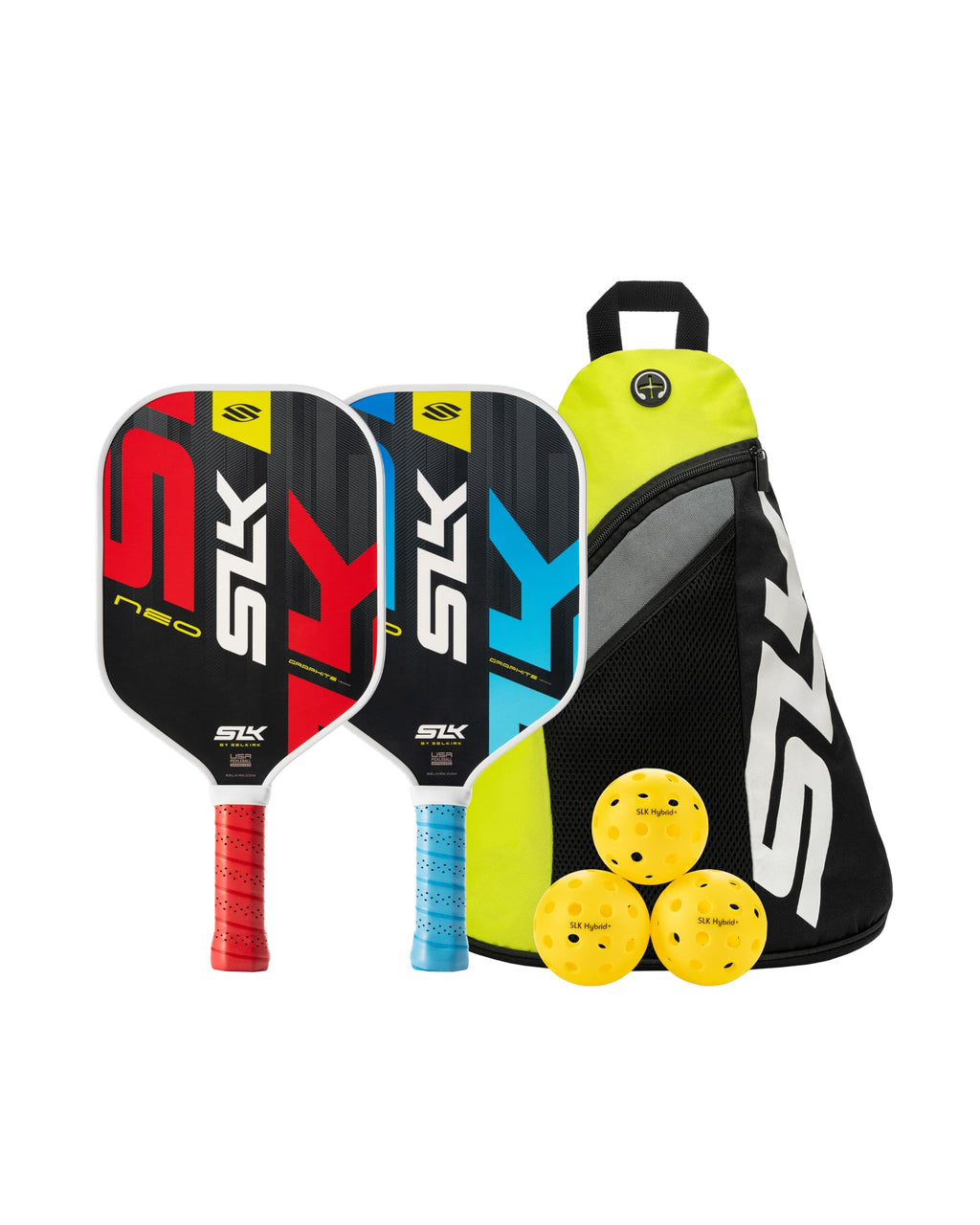Selkirk Sport SLK Neo Paddle Set of 2 | Graphite Red Blue + Sling Bag