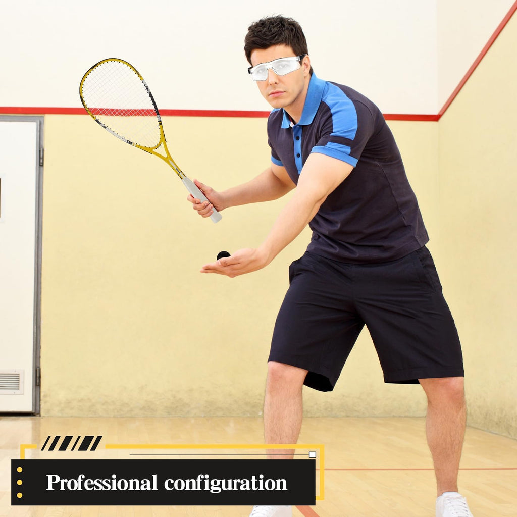 Conderyang 2 Pack Beginner Squash Racquet Set Includes Racquets with Racket Bags Anti Fog Goggles Cases Blue Dot Ball Indoor Gym Sports for Beginners Novice Training Recreational Play (Yellow)