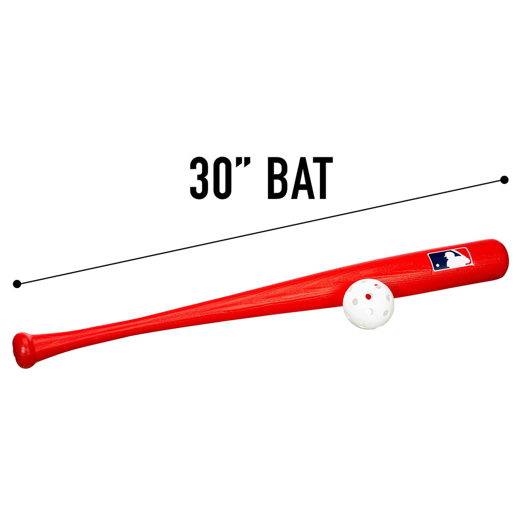 Franklin Sports MLB 30" Authentic Plastic Bat & Ball Set - Red