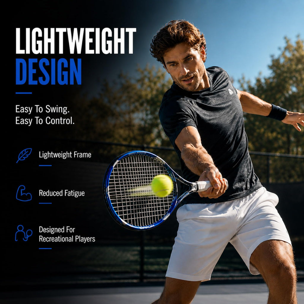 OPPUM Adult Tennis Racket Set of 2, 27 Inch Pre-Strung for Beginners