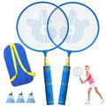 Kids Badminton Rackets Set with Soft Grip, Oversize & Lightweight Racquet