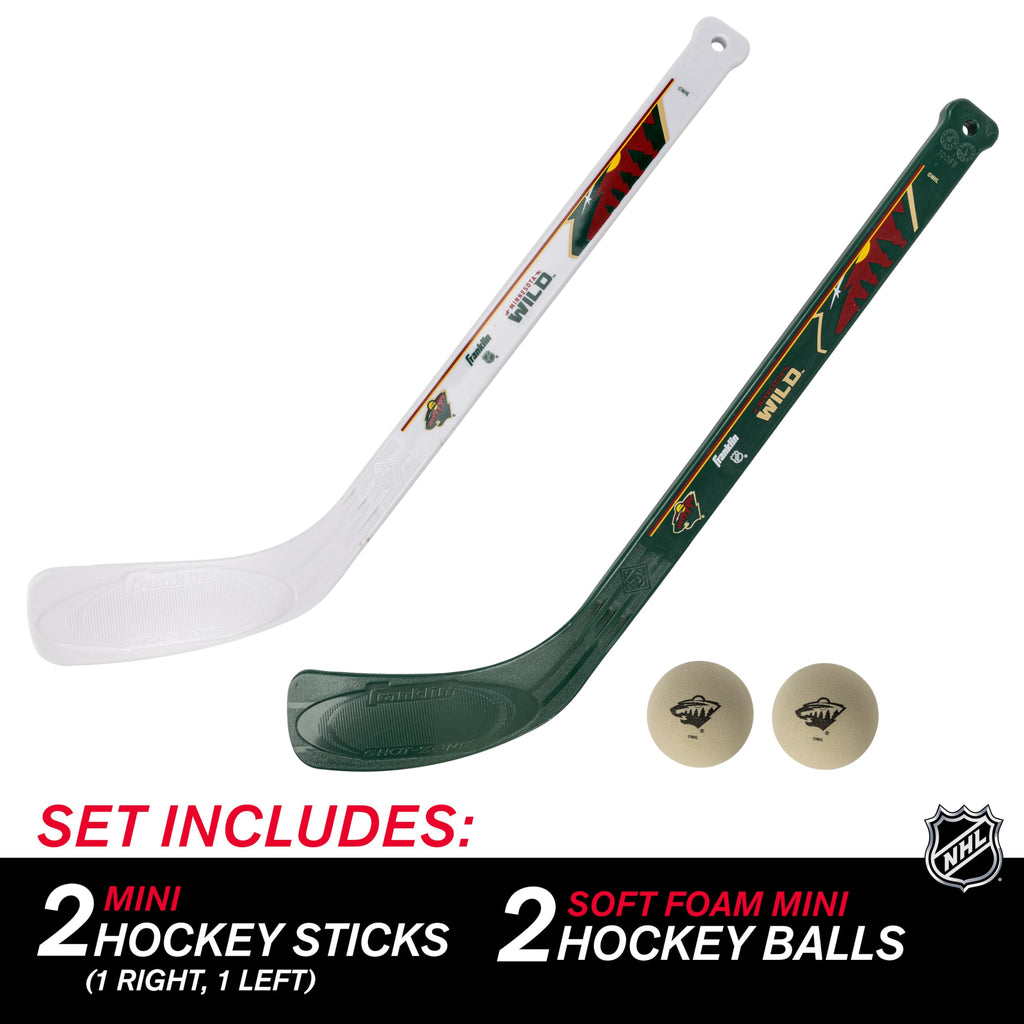 Franklin Sports NHL Minnesota Wild Mini Hockey 2 Piece Player Stick Set