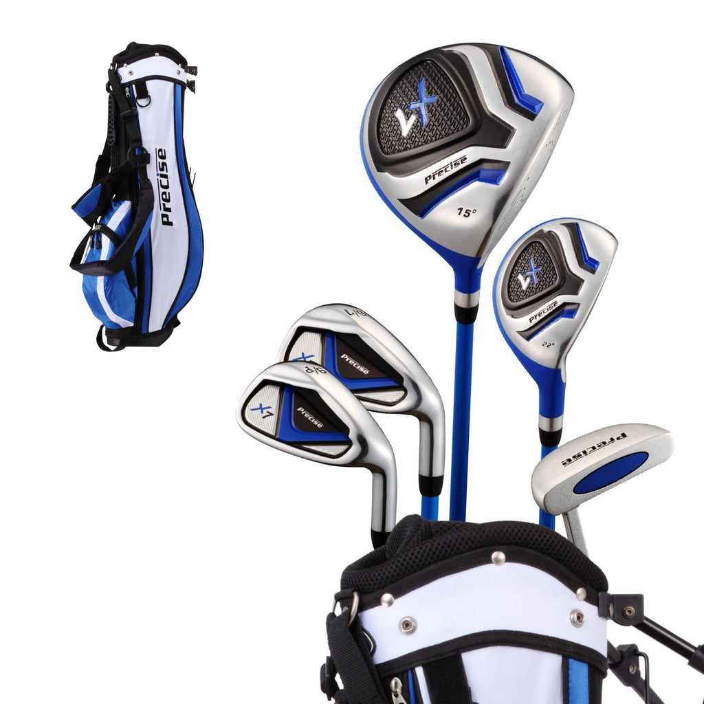 Precise X7 - Kids Complete Golf Club Set - Blue Ages 9-12, Right Hand