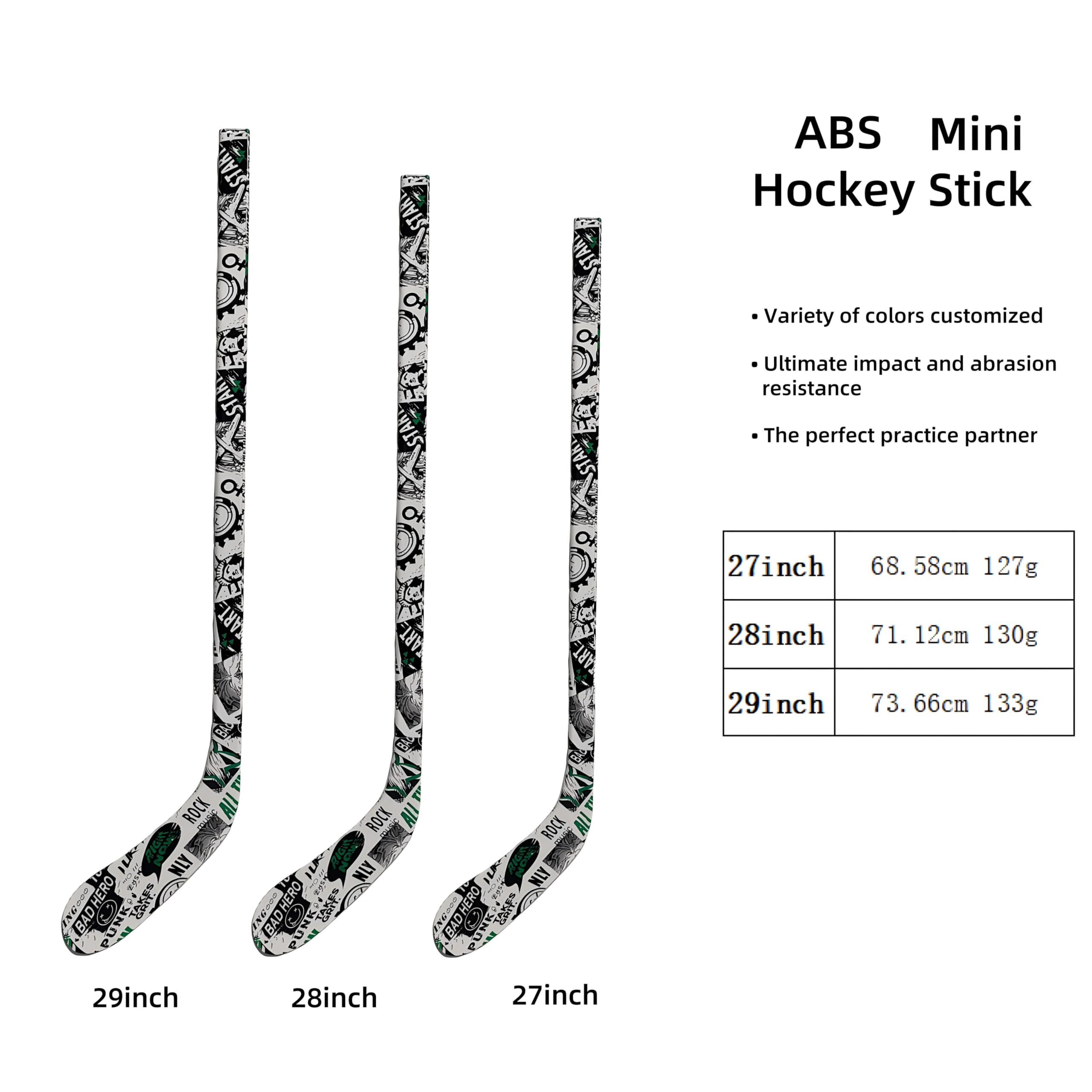 Ice Hockey Stick Left or Right Handed Mini Hockey Stick,Sports Gift for Indoors,Outdoors,Training Ground (Print01-Right, 29")