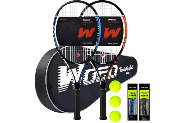 Adult 2-Player Tennis Racket Set, 27 inch