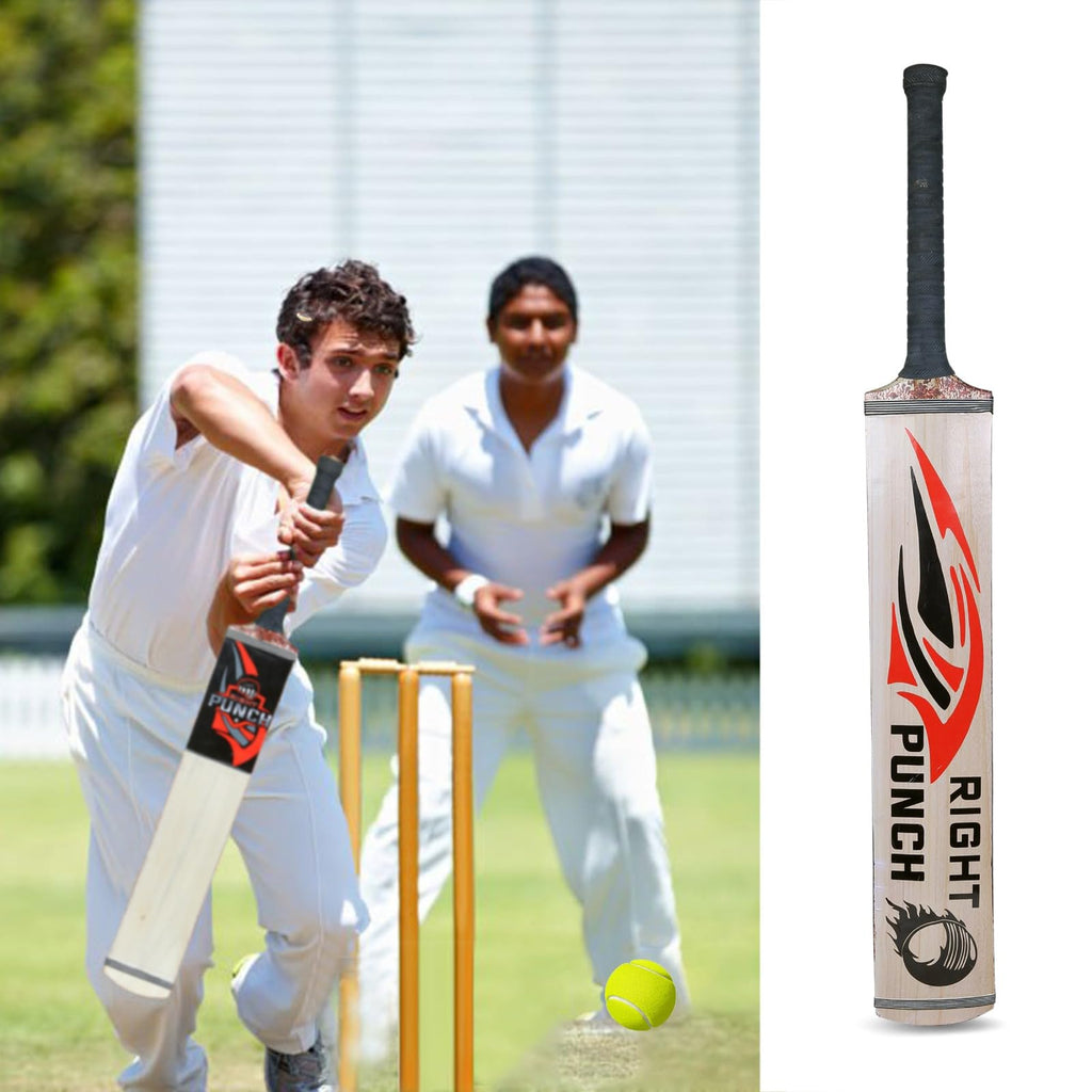 Cricket Bat for Tape Ball and Tennis Ball, Wooden, Short Handle, Adult and Kids Size (Adult)