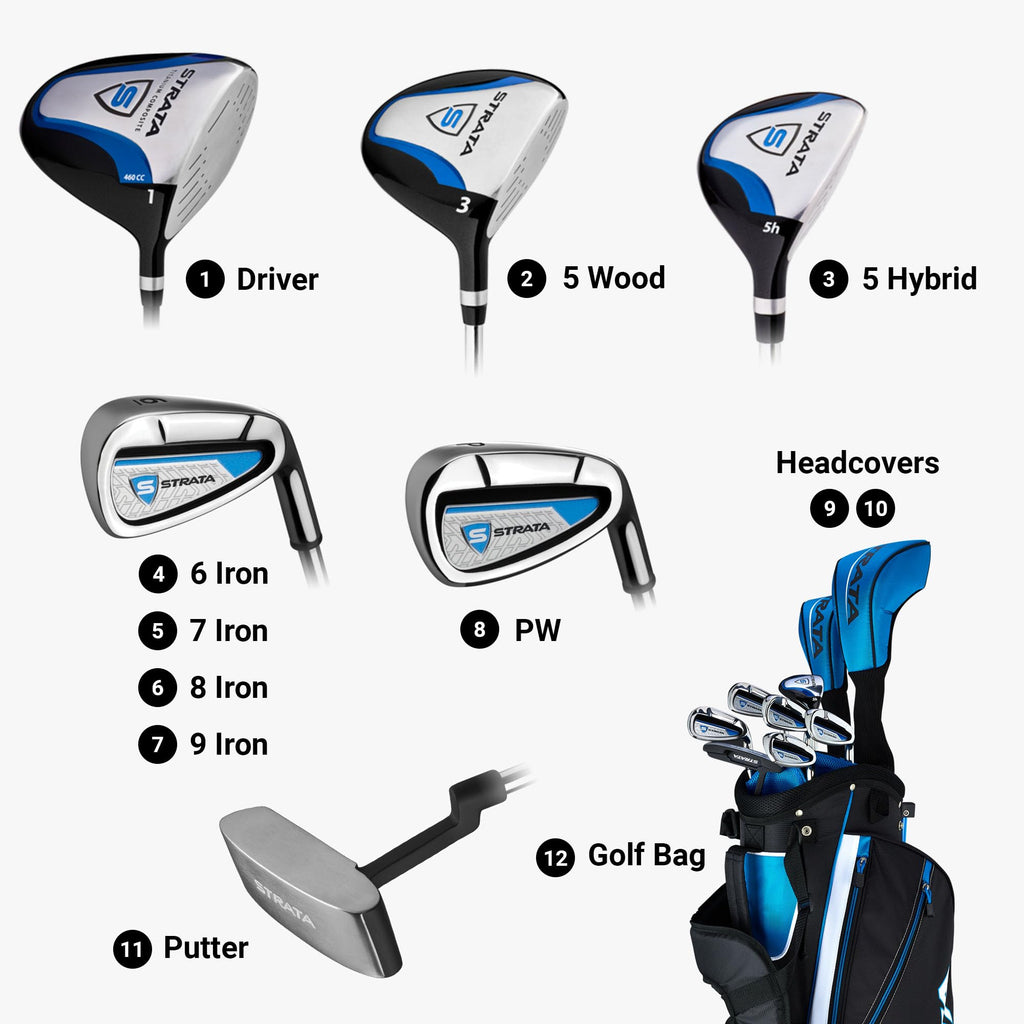 Callaway Golf Men's Strata Complete 12 Piece Package Set (Blue, 12 Piece (Strata), Men;s, Right Hand)
