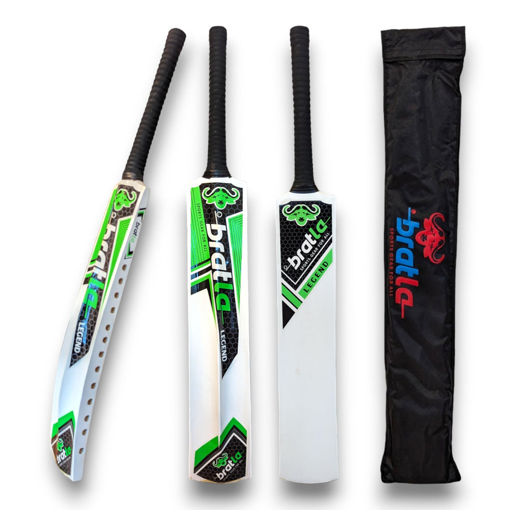 Bratla Legend Cricket Bat for Tape Ball Cricket, Ideal Cricket Bat for Tapped Tennis Ball & Softball Cricket - Full Size Men's Bat
