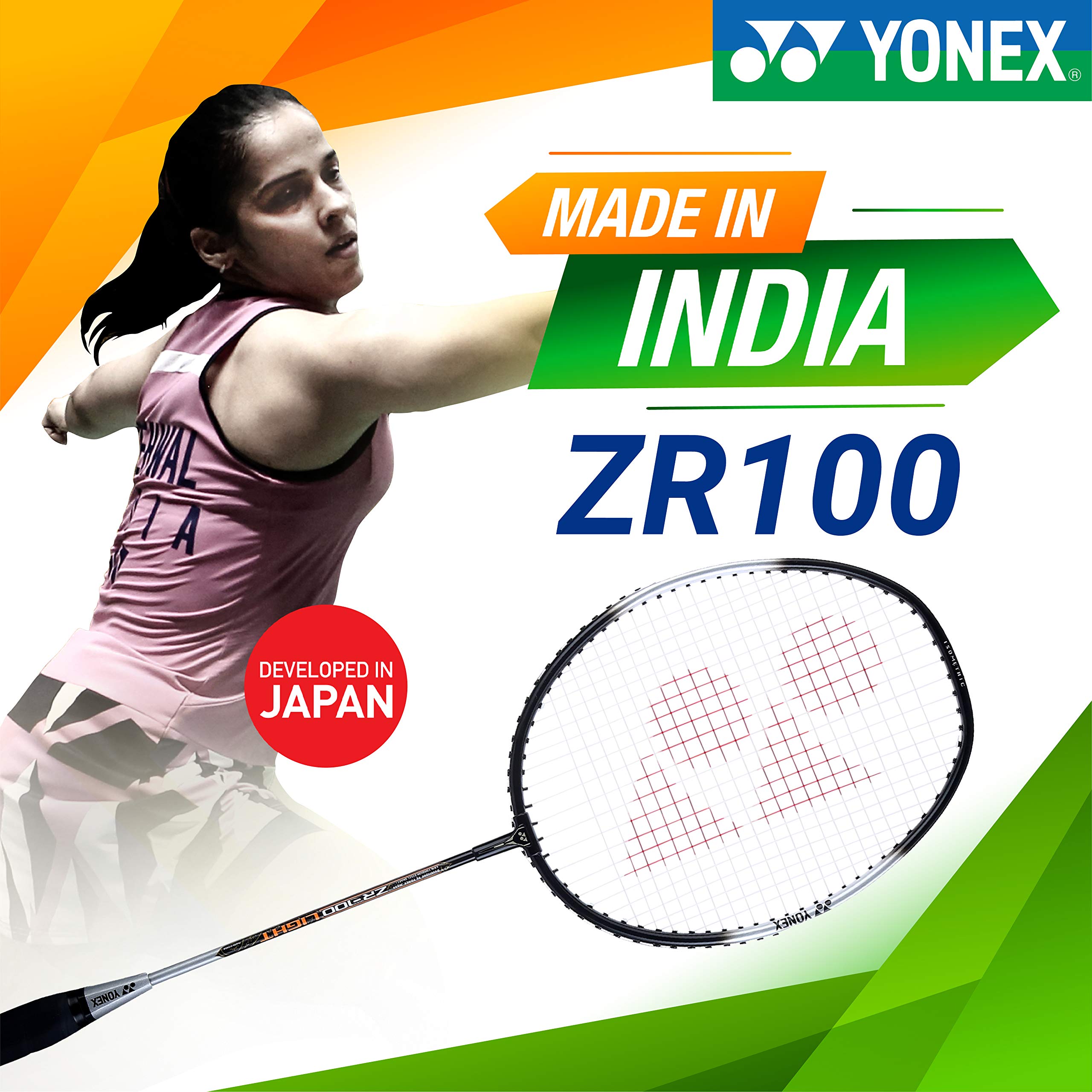 YONEX ZR 100 Light Aluminum Blend Badminton Racquet with Full Cover, Set of 2