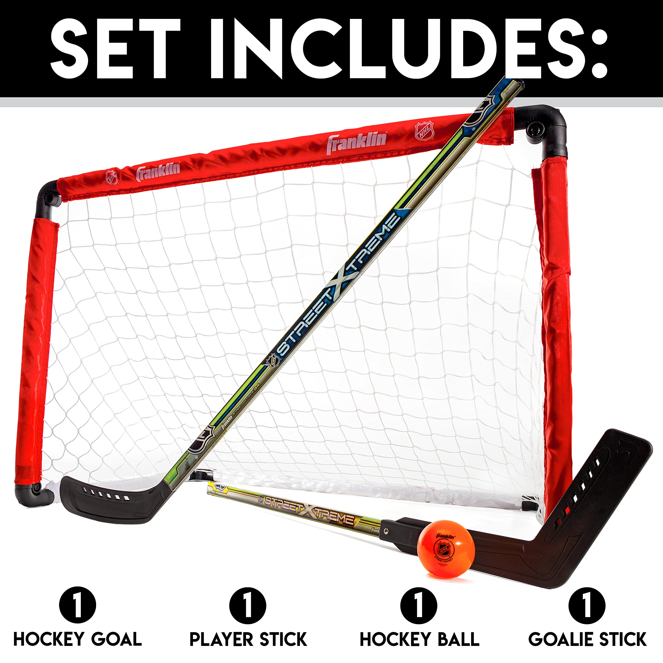 Franklin Sports NHL Goal and 2 Stick Set