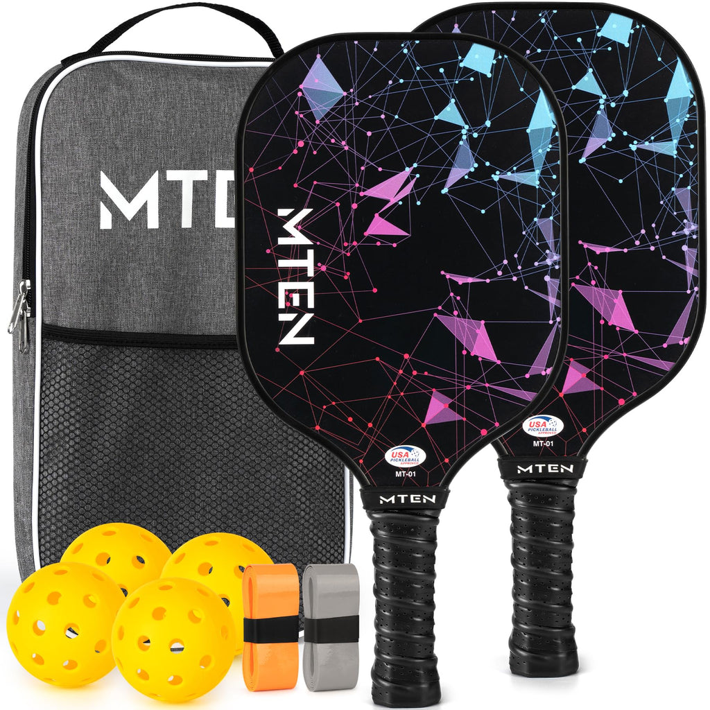 MTEN Pickleball Paddles Set of 2, USAPA Approved Fiberglass Set