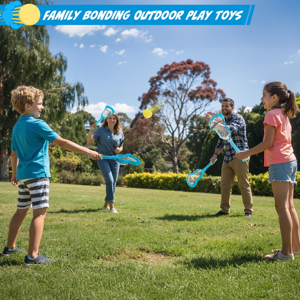 Foayex Adjustable Mini Lacrosse Sticks Set Kids Outdoor Toys Ages 3-8