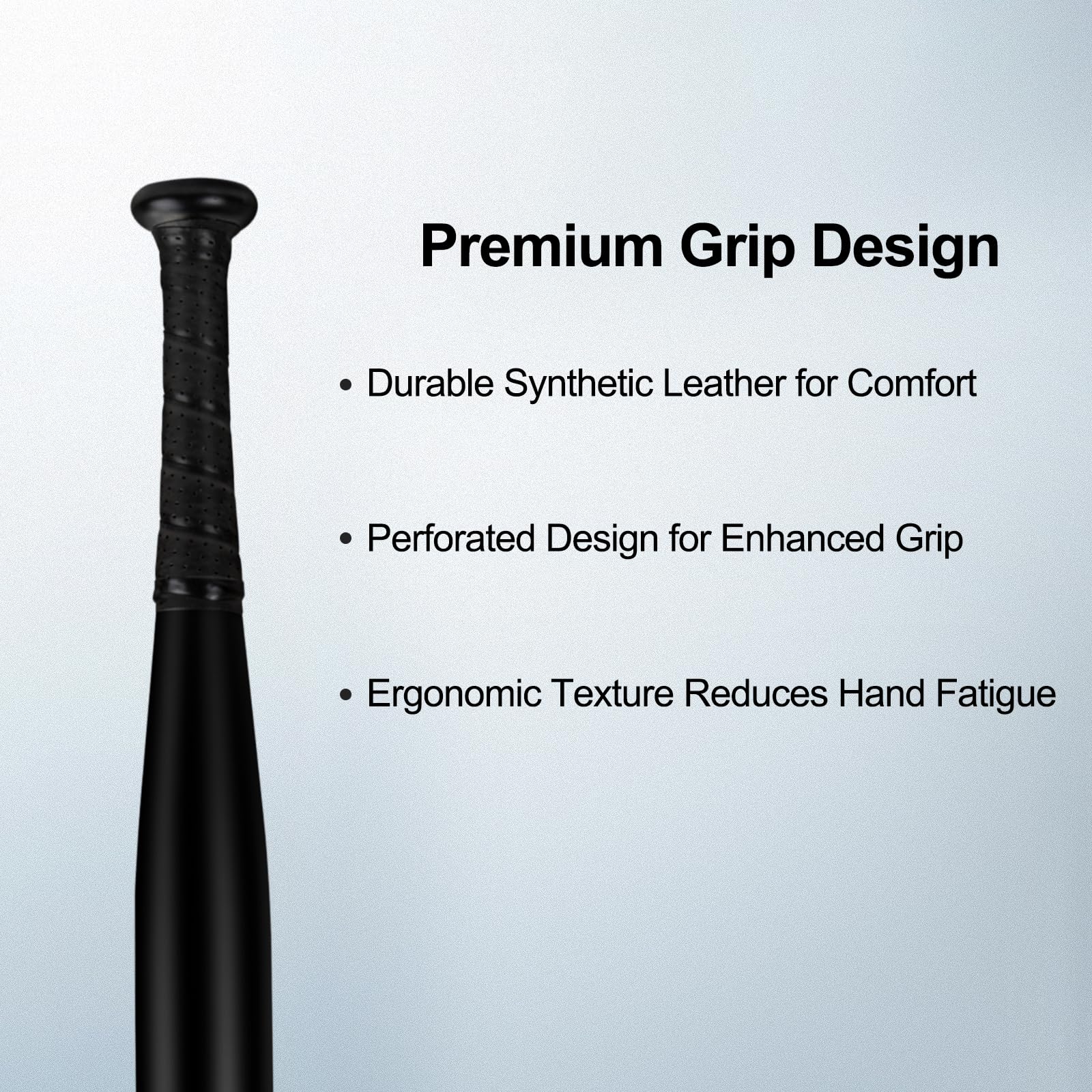 SECOTAN Baseball Bat, Aluminum One Hand Training Bat, Baseball/Softball/Teeball Mini Training Bat, Batting Practice, Tire Pressure Checker, Multi-Purpose Bats for Versatile Use (17inch | Matte Black)