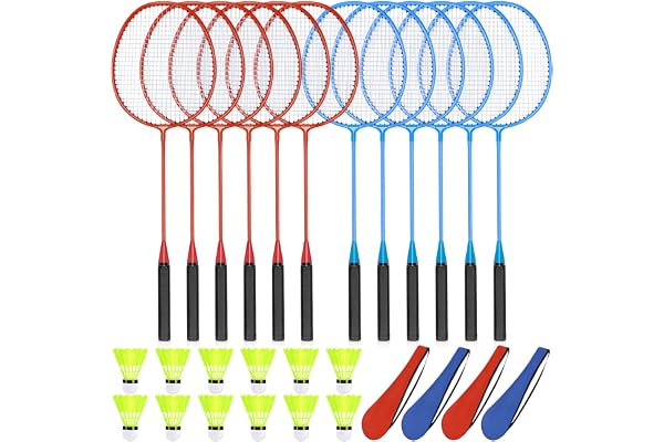 Chitidr 12-Pack Badminton Rackets Set