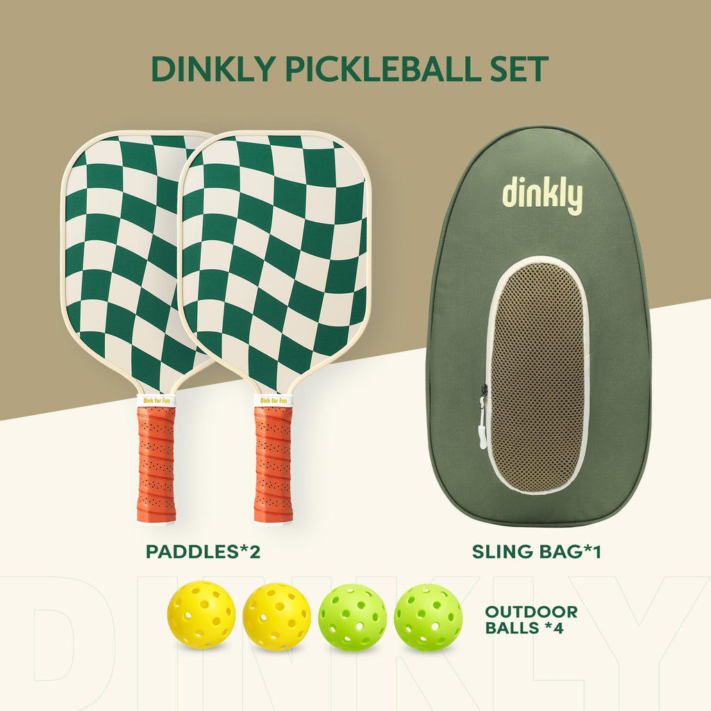 Dinkly Pickleball Paddles Set of 2, USAPA Approved Pickleball Rackets